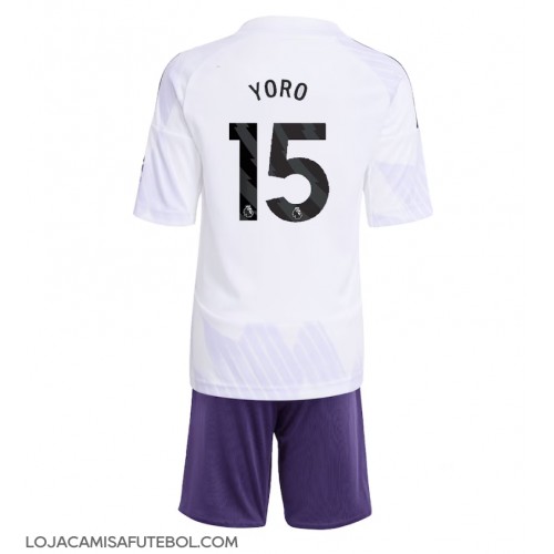 Camisa de Futebol Manchester United Leny Yoro #15 Equipamento Secundário Infantil 2025-26 Manga Curta (+ Calças curtas)